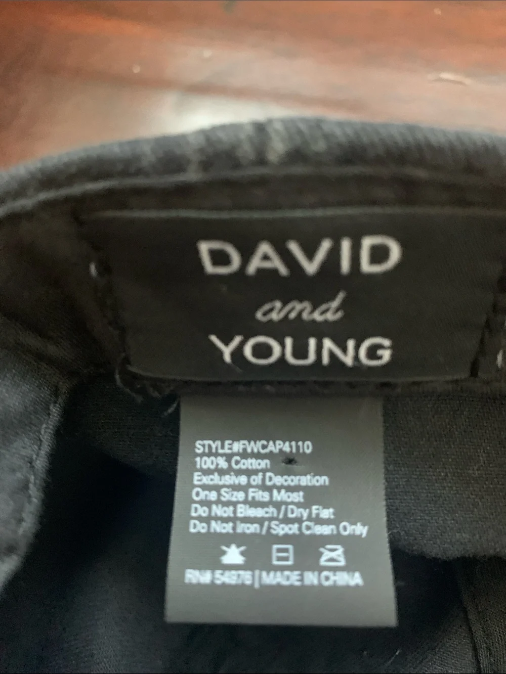 Never worn David and Young Black Baseball Cap with Illinois White Logo